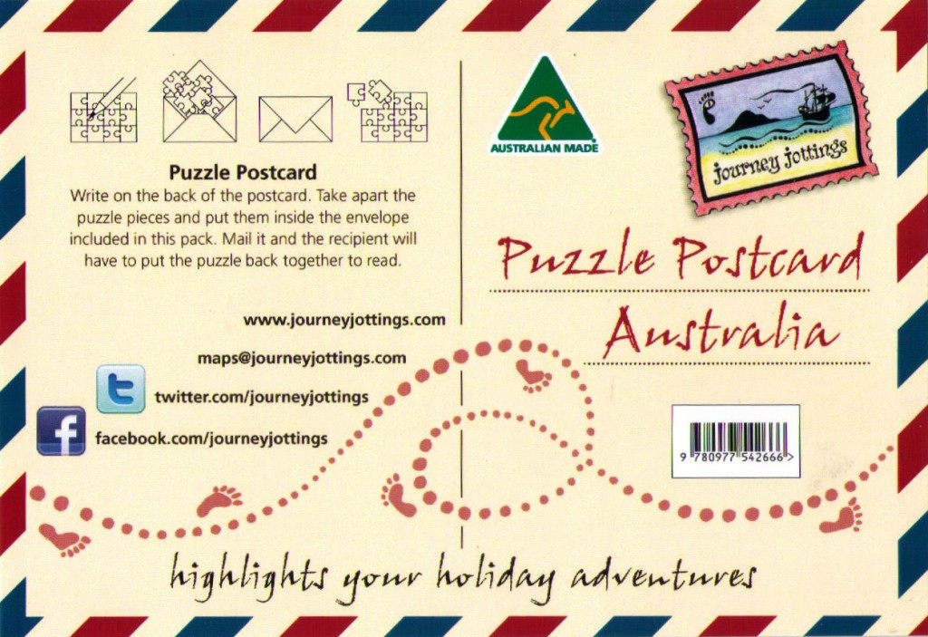 Puzzle Postcard backing card with instructions Puzzle Postcard Map Instructions