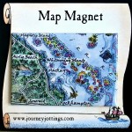 MAUS #04 Whitsunday Islands Map Magnet on backing card Whitsunday Islands Australia Map Magnet