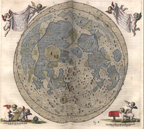 Moon Map by Johannes Hevelius dated 1645