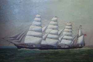 Clipper sailing ship painting