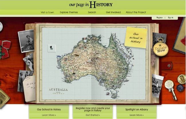 Our Page in History Australia Map