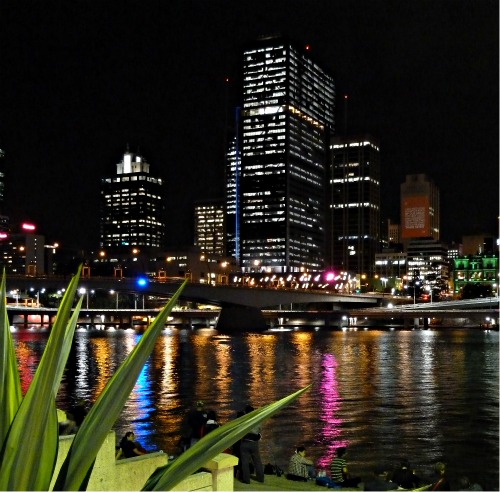 Brisbane at Night by Victoria Bridge