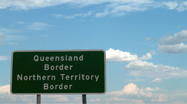 Queensland - Northern Territory Border sign