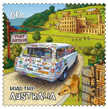 Road Trip Australia Stamp