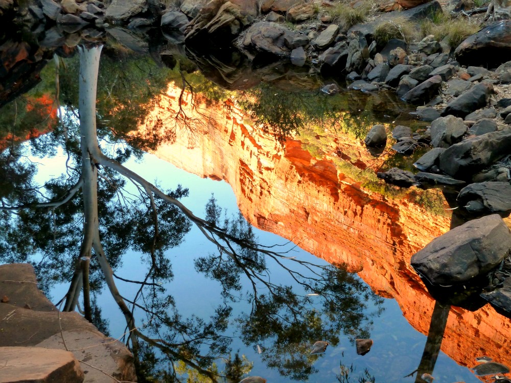 Kings Canyon reflected in a pool of water
