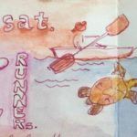Illusting kayaking for a travel journal
