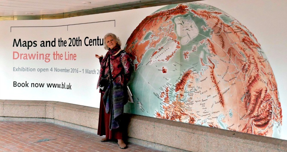Linda Fairbairn attending the Maps and the 20th Century exhibition at the British Library